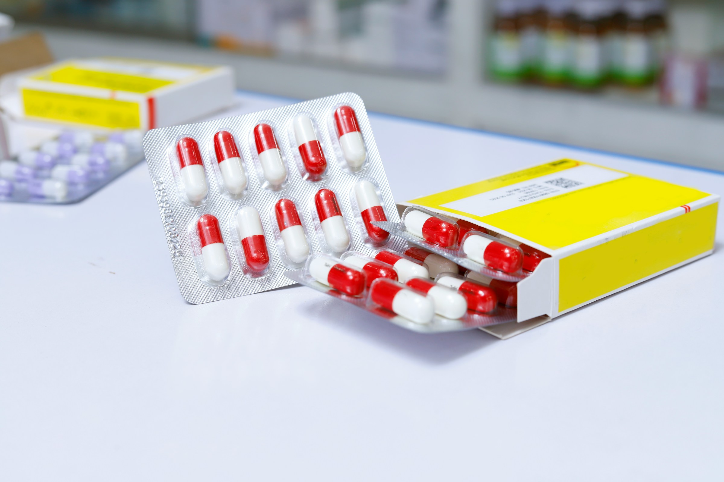 Pharmacist preparing medication